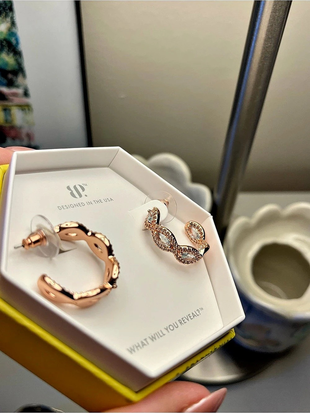 Bomb Party Hoop Earrings in Rose Gold NWT